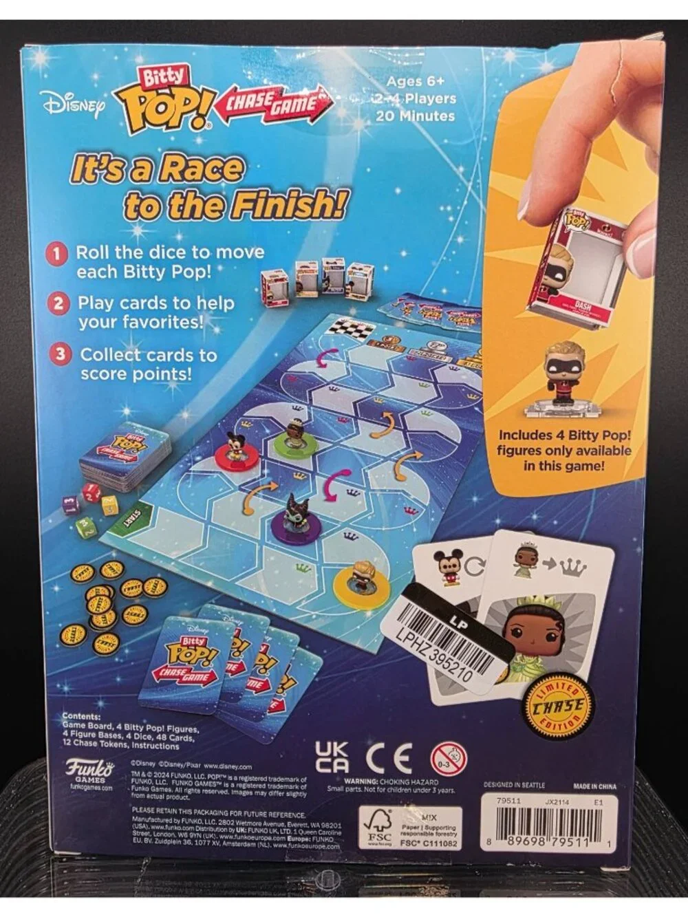Disney Bitty Pop! Chase Game Funko Board Game 4 Exclusive Figures Ages 6+